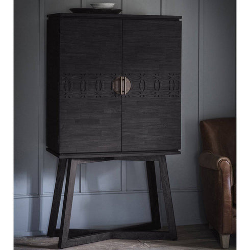 PaulaHome - Chic Charcoal Cocktail Cabinet